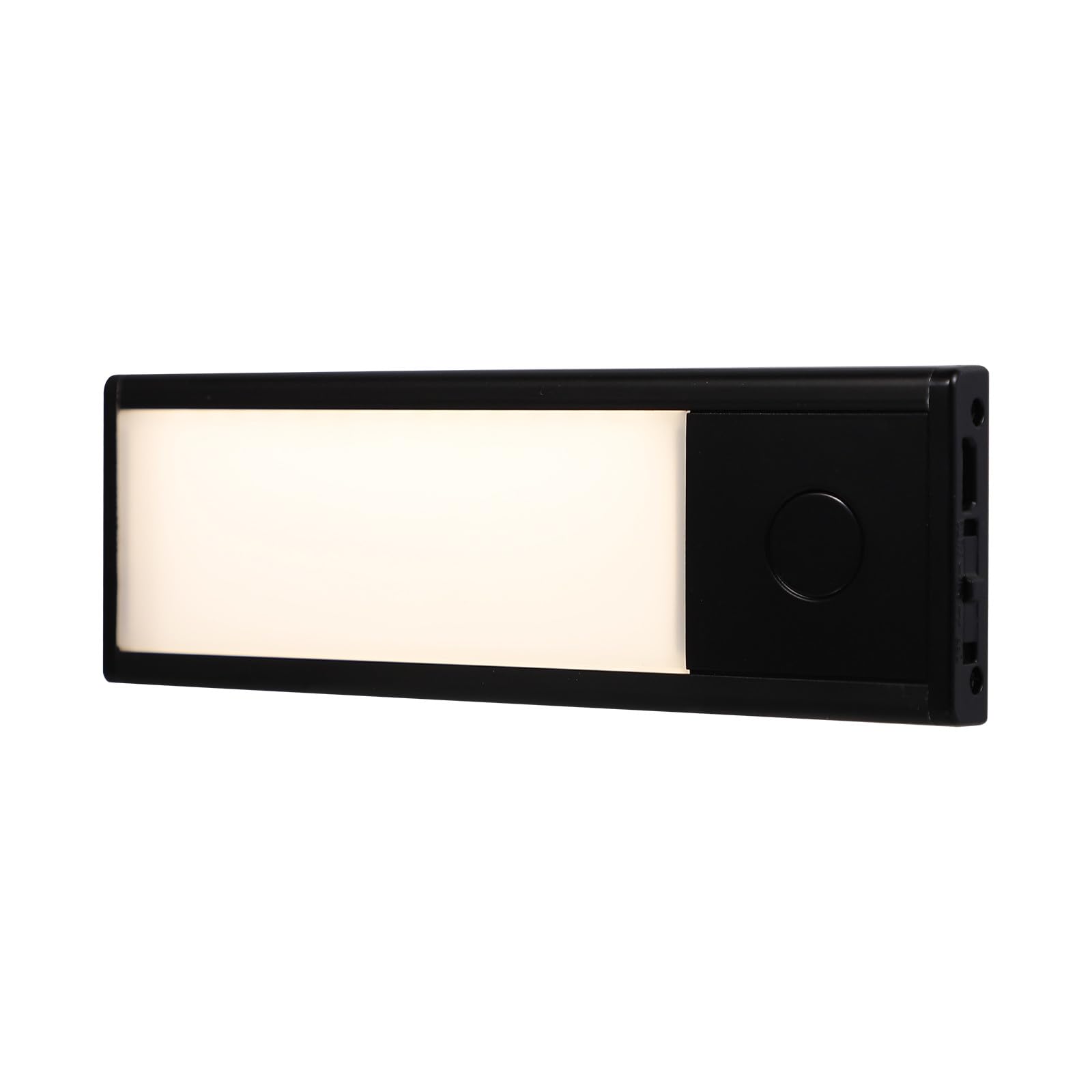 MAGICLULU Éclairage sous Meuble LED Rechargeable USB, Capteur de Mouvement Manuel, Magnétique, 12 CM, Noir, Lumière Neutre 4000K pour Placard et Dressing
