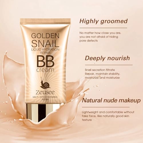 Rosarden BB Cream, BB Cream Tinted Moisturize For Face, Hydrating Formula BB Cream For All Skin Types, Oil-Free, Full-Coverage foundation primer BB cream, Medium, 50 ml - Thumbnail 6