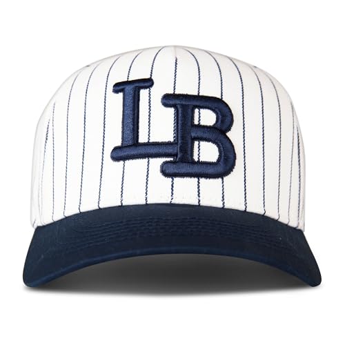 Lucky Brand Cotton Baseball Cap with Adjustable Straps for Men and Women (One Size Fits Most), Embroidered LB Logo-Pin Stripe