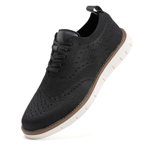 VikoViren Men's Oxfords Dress Shoes Business Casual Knit Walking Shoes Comfortable Lightweight Fashion Tennis Sneakers