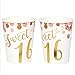 BLUE PANDA Rose Gold Sweet 16 Dinnerware Set - Kit for 24 Guests with Sweet 16 Plates & Napkins - Disposable Design & 16th Birthday Party Supplies - Table Cover & Banner, Rose Gold, 170-Piece Set