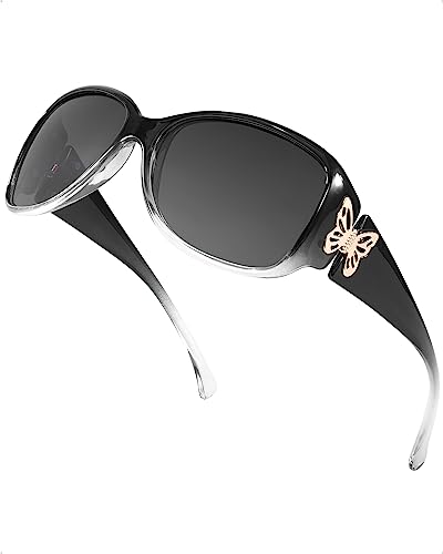 SIPHEW Trendy Night Driving Glasses for Women Polarized Anti Glare Yellow Night Vision Glasses Butterfly Accents, Driving