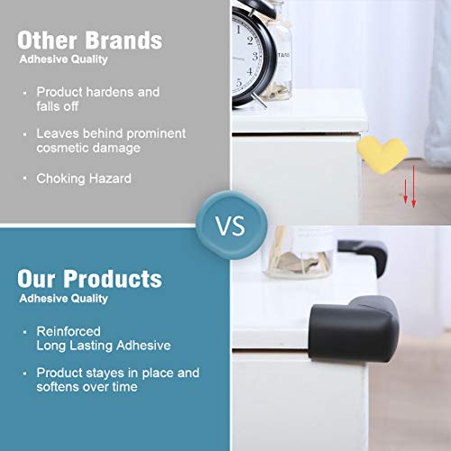 Image of uxcell 2 Pack Foam Furniture Table Desks Edge Cover Pads Protectors Corner Cushions Bumper Guards Black