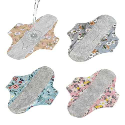 Compresas menstruales reutilizables | Compresas higiénicas reutilizables con protección antifugas | de tela lavables para la noche | Viaje trabajo casa de descanso