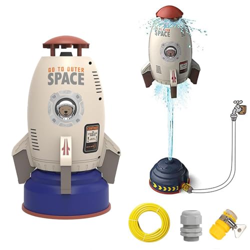 Rocket Sprinkler,Sprinkler Fusée,Water Rocket,Jouet Arroseur, Arroseur pour Enfants,Jouets D'Été pour Éclaboussures d'eau en Plein Air,Jouets...