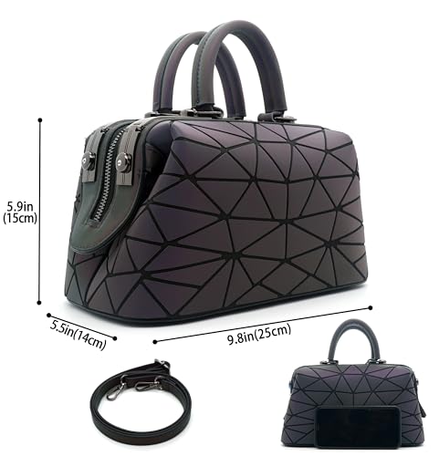 Geometric Purse for Women Luminous Purses and Shoulder Handbags Reflective Dumpling Bags and Holographic crossbody bag3
