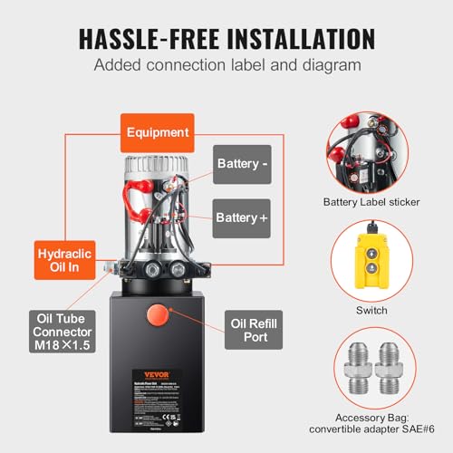 Mophorn HYDRAULIC POWER UNIT 8 QUART Hydraulic Pump Double Acting Hydraulic Power 12V Dc With Metal Oil Reservoir Hydraulic Pump Power Unit thumb #5