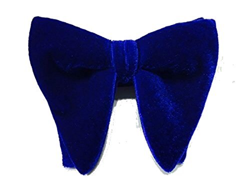 FERUCCI Mens Oversized Bow Tie - Tuxedo Blue Velvet Bowtie, Mens big bow tie (blue)