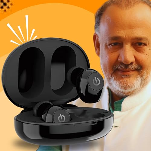 Image of Aika AK-6812 Rechargeable Wireless Hearing Aid for Mild to Moderately Severe Hearing Loss With Auto Noise Cancellation Features for Old Age (Black, 1 Piece, For Both Ear)