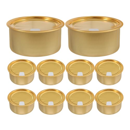 JECOMPRIS Lot de 10 Boîtes de Conserve Vides 180ml en Aluminium avec Couvercle Hermétique Facile à Ouvrir, Boîtes à Café Miniatures pour Conservation...