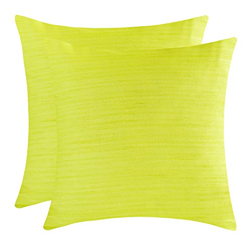 Image of The White Petals Apple Green Throw Pillow Covers - Luxurious, Elegant & Decorative (18x18 inch, Pack of 2)