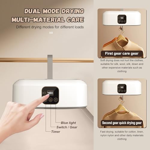 Draagbare wasdroger, klein, 2024, elektrische kleine warmtepompdroger, met timer/uv-sterilisatie/automatische uitschakeling, kleine warmeluchtdroger, voor appartement, thuis, reizen - Image 3