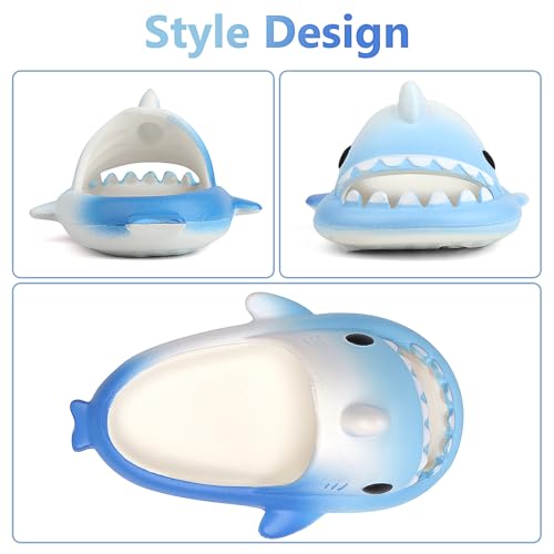 Image of Kids Shark Cloud Slides | Toddler Boys Girls Shower Slippers | Boys Girls Cute Cartoon Fish Flip Flops | Beach Pool Home Sandals | Quick Dry Non-Slip