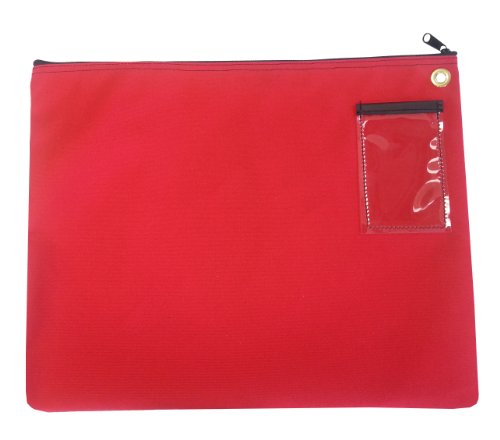 Bolsa de transporte de lona com zíper Interoffice Mailer 45,7 cm L x 35,5 cm A vermelha