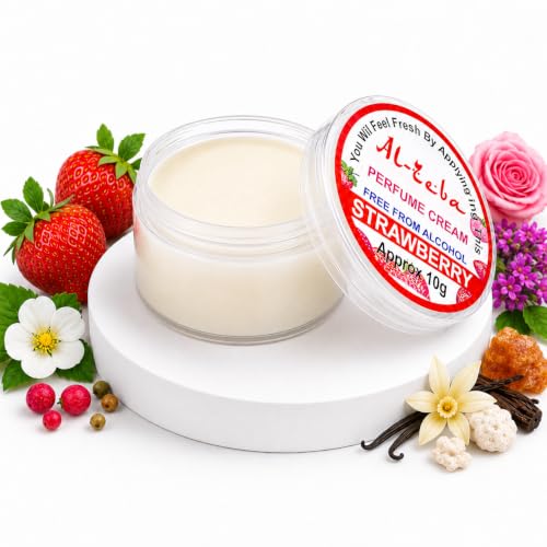 Image of Solid Perfume | STRAWBERRY | Long Lasting Alcohol-Free Solid Perfume Cream | Travel Friendly | Fresh Sport Fragrance | 9.9g