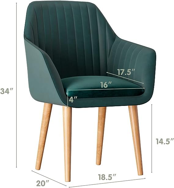 Image of Lakdi The Furniture Co Living Room Lounge Chair with Velvet Upholstery & Solid Wood Structure and Legs | Modern Accent Arm Chair for Home & Office | 5 Years Warranty | Free Assembly