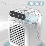 Portable Air Conditioner, Portable AC Unit with 500ml Water Tank, Efficient Cooling Personal Air Cooler for Bedroom, Home, Office, RV, Camping, Kitchen, Living Room, Dining Room