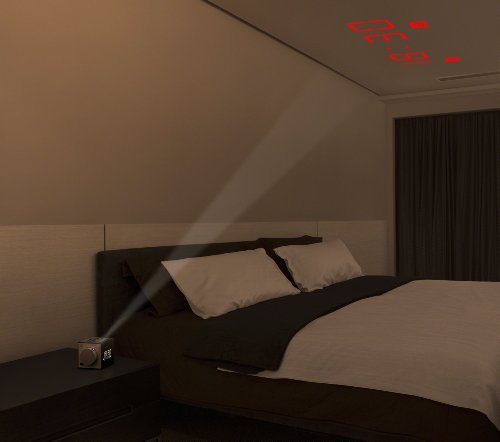 Image of Sony ICF- C1PJ.CED AM / FM Projection Alarm Clock Radio Dual Alarm LED screen 700mW digital clock Grey