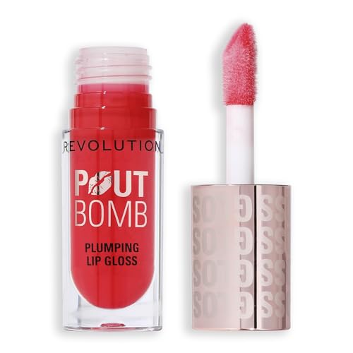 Revolution Beauty, Pout Bomb Gloss Repulpant, Brillance Intense pour des Lèvres Pulpeuses avec Acide Hyaluronique & Peptides, Végan & Sans Cruauté, Cherry...