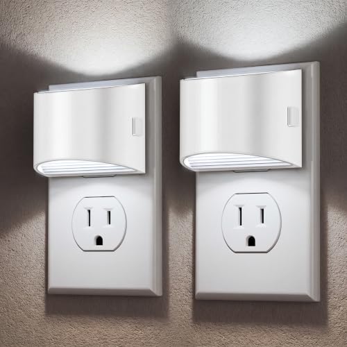 Image of DORESshop LED Night Light[2 Pack], Night Lights Plug into Wall, 3 Level Brightness Adjustable Plug in Night Light, Dusk to Dawn Sensor Nightlights for Adults,Bedroom,Bathroom,Hallway, 5000K
