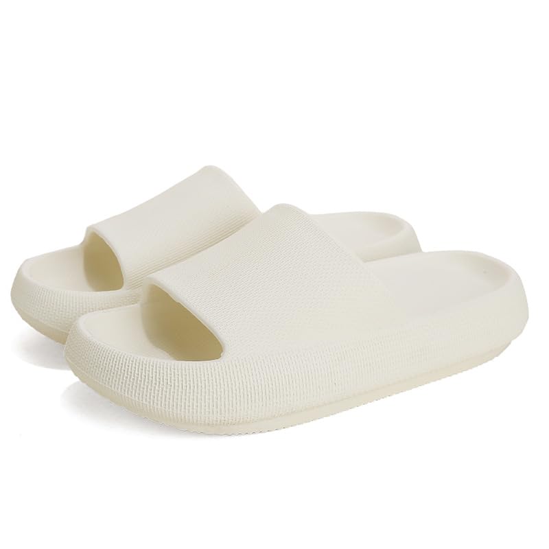 Pillow Slippers, Non-Slip Quick Drying Shower Slides, Ultra Cushion Thick Sole, Unisex Bathroom Sandals