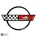 C4 Corvette Front Nose Emblem + Gas Fuel Lid Emblem Cross Flag Official GM Restoration Parts Includes Both Front and Rear Emblems Fits: 84 through 90 Corvettes