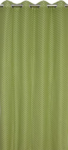 Image of Sheer Net Semi Transparent Home Decor Curtains for Living Room, Balcony Doors and Windows Panel, Parda, Eyelets Hanging, Green Criss-Cross, 1 Piece, 4 x 5 Feet