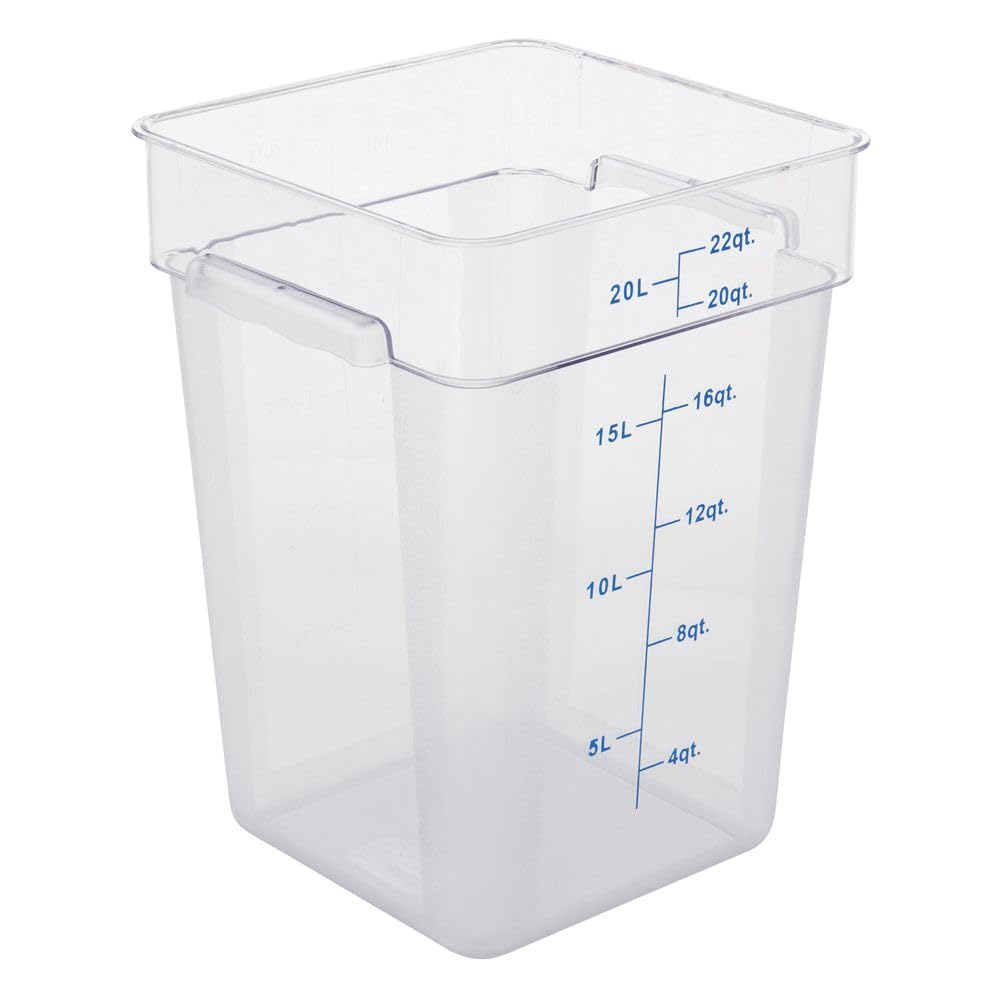 Clear Square Food Storage Container - 11 13/100" L x 11 13/100" W x 15 18/25" H by HUBERT – Plastic, Clear, Model 0105007-PC