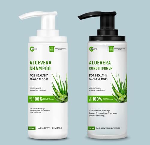 Aloe Vera Shampoo & Conditioner for Silky Smooth Hair & Scalp Nourishment – Combo Pack (Aloevera S250+C250 ML)