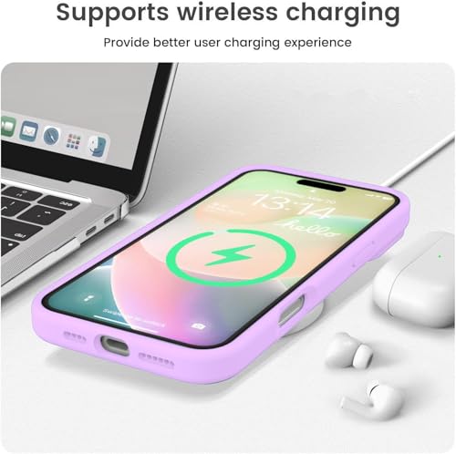 Image of DIZORO Compatible for iPhone 16 Camera Protection Case 6.1, Slim Liquid Silicone 3 Layers Full Covered Soft Gel Rubber Phone Case Protective Cover - Hibiscus