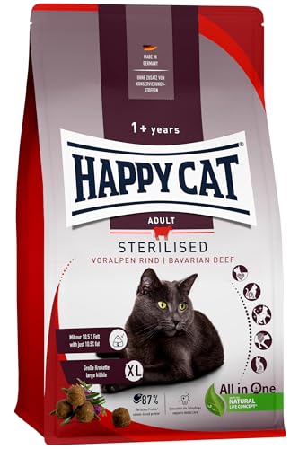 Happy Cat Sterilised Katzenfutter Voralpen-Rind kastriert, 1,3 kg