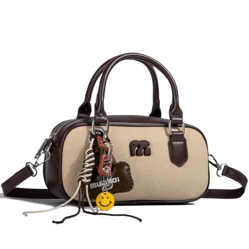 Bolso Tote clásico de lona y cuero para mujer miniatura 1