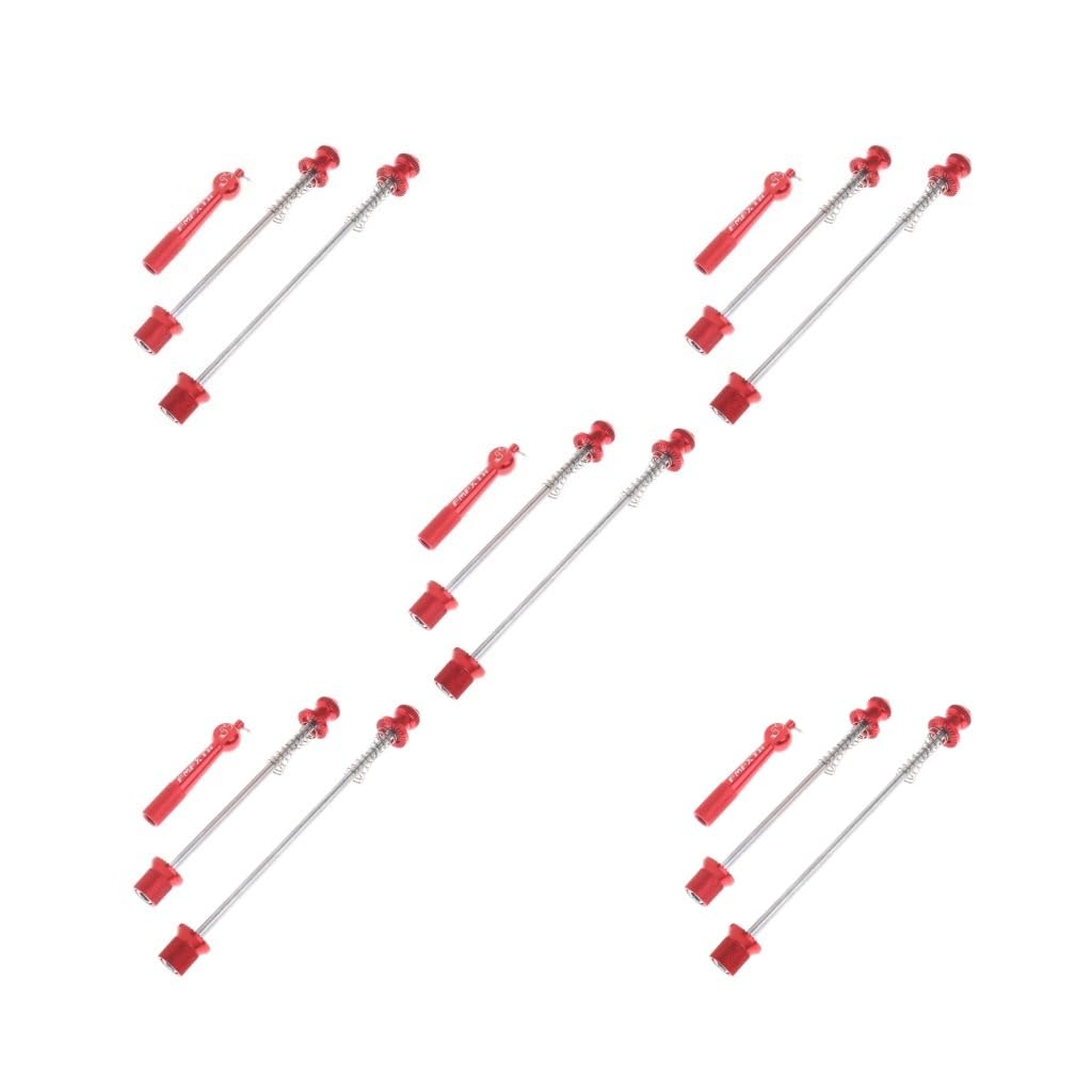 5 Satz Vorne Hinten Schnellspanner Achse Fahrrad Spieß Set für Rennrad Spieße Rot