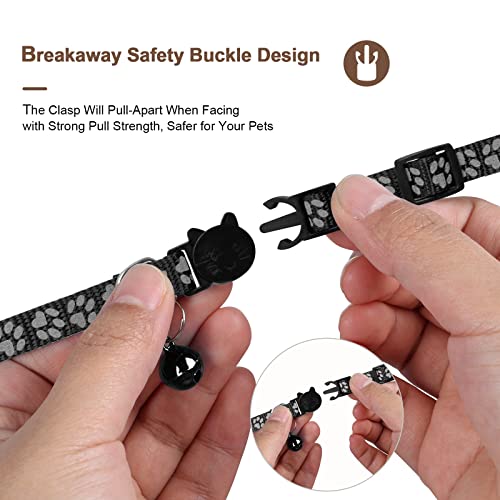 Airtag Cat Collar, Apple Air Tag Cat Collar with Safety Buckle and Bell, Reflective Cat Collar in 3/8" Width with Airtag Holder for Small Pets Cats Puppies Kitten - Image 5