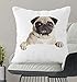 Dalina Textil 2 Fundas de Cojines Bulldog 45X45CM, Fundas para Cojines de Sofá,Fundas de Cojines de Impresión Digital a Una Cara Extra Suave Pack de 2 Unidades (Bulldog)