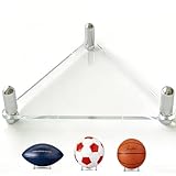 DICONSY 1Pcs Football Stand Display, Soccer Ball Stand, Acrylic Stainless Steel Ball Stand, Volleyball Display Stand, Easy to Assemble for Sports Fans Collectors, for Home Office Décor