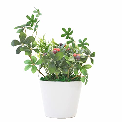 山久 造花 インテリア シュガーバイン と フラットグラス のプチガーデンアレンジ 0910-9007 CT触媒加工 人工観葉植物 フェイクグリーン mgr