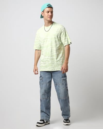 Image of Bewakoof Air 1.0 Men's 100% Cotton Oversized Fit Round Neck T-Shirt