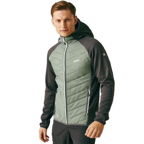 Regatta Mens Andreson VIII Hybrid Lightweight Softshell Jacket Chaqueta Acolchada, Hombres, Verde/Gris, 3XL