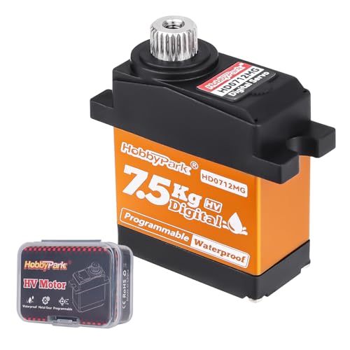 HobbyPark Waterproof 7.5kg High Torque RC Micro Servo Metal Gear Digital Arduino Servo for 1/18...
