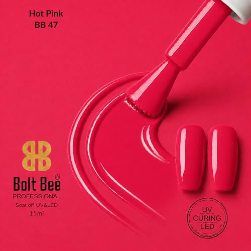 Image of Bolt Bee Orange Red Color Gel Nail Polish Soak Off UV Gel 15ML DIY at Home Manicure Salon Nail Art