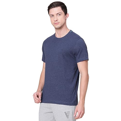 Image of Van Heusen Men Athleisure Regular Fit T-Shirt - Cotton Rich - Smart Tech, Easy Stain Release, Anti Stat, Ultra Soft, Moisture Wicking