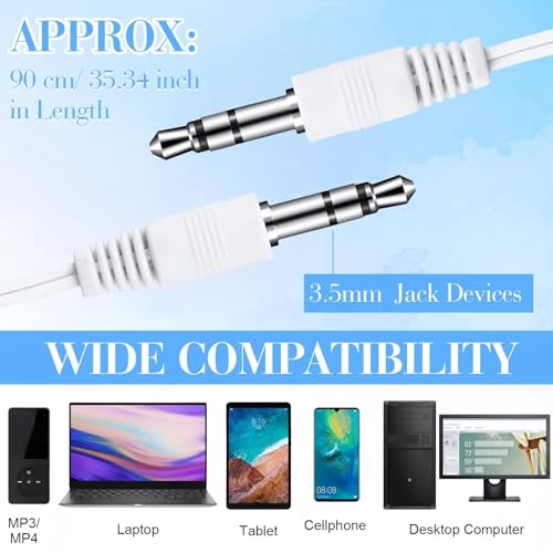 Image of Kanayu 100 Pack Earbuds Bulk for Classroom School 3.5mm Wired, Black, White | Students Teachers Earphone Individually Bagged Library Headphones Testing for Teens First Day Gift