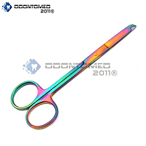 OdontoMed2011 Multi Titanium Color Rainbow Stitch Scissors 4.5