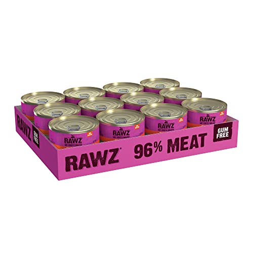 Rawz Natural Premium Pate Canned Cat Wet Food - Made with Real Meat Ingredients No BPA or Gums - 5.5oz Cans 24 Count (Rabbit)