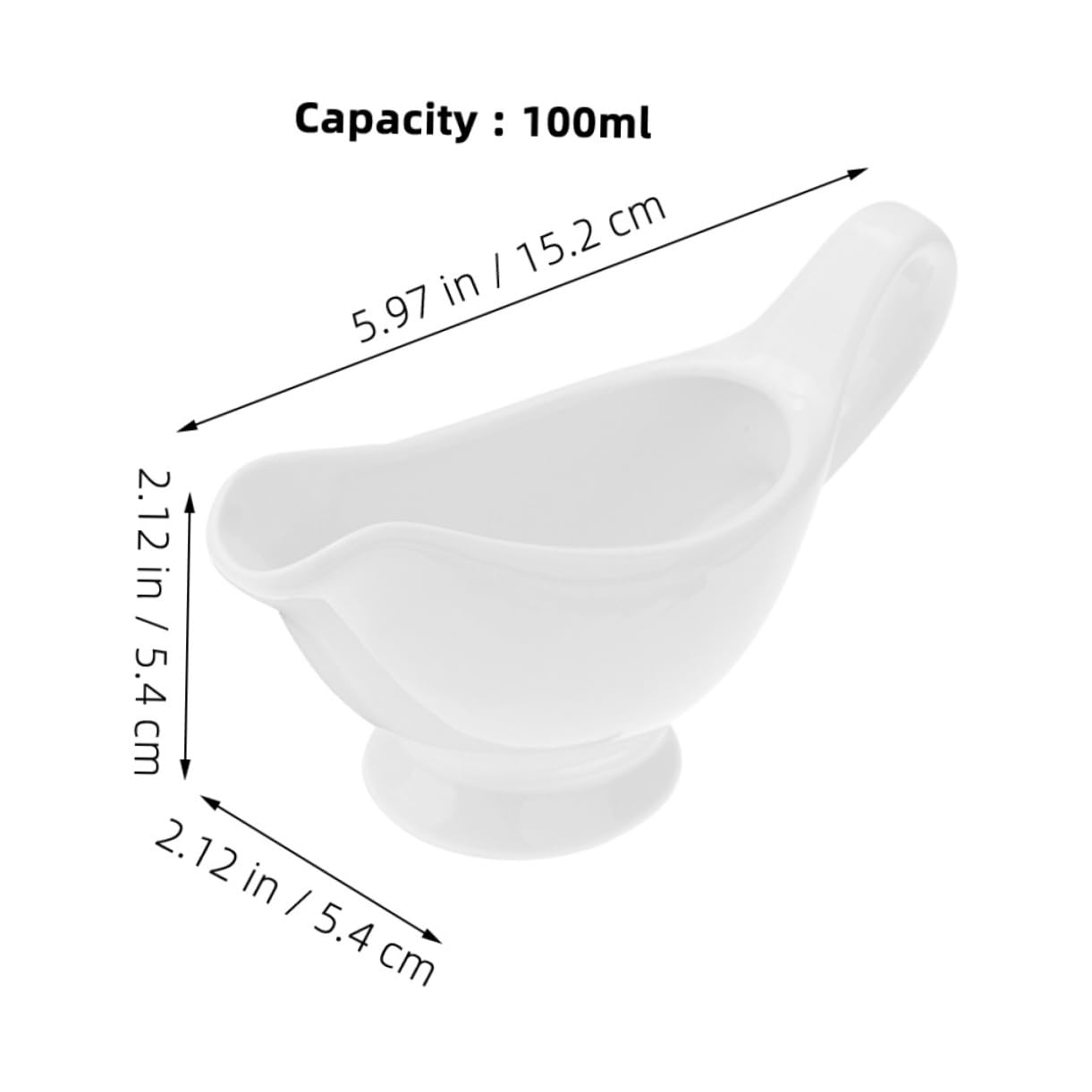GLEAVI 3pcs Ceramic Sauce Pots Gravy Boats Serving Pitchers Condiment Bowls 100ml