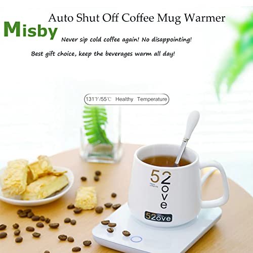 Misby Coffee Warmer For Desk Cup Warmer With Automatic Shut Off Coffee Mug Warmer For Coffee Milk Tea Keep（White,Cup Not Include） #TOP4