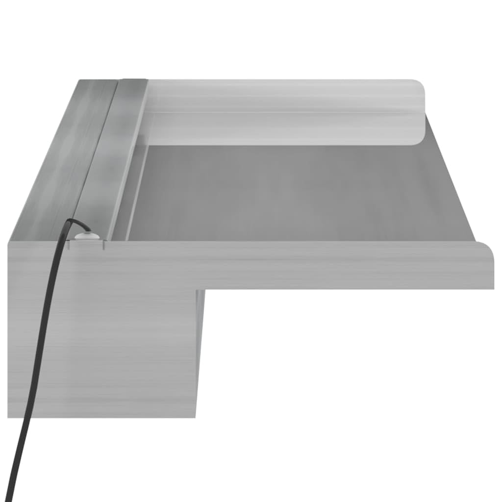 vidaXL Fuente Cascada con LED RGB para Piscina Jardín Estanque Patio Aporte Exterior Decorativo Relajante Luces Vista Sonido Acero Inoxidable