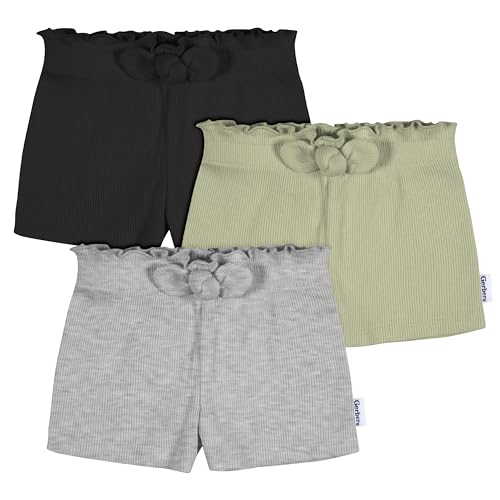 Image of Gerber Baby Girls' Toddler 3-Pack Pull-On Knit Shorts