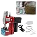 Electric Bag Sewing Machine,Industrial Bag Closing Machine w/Charger,High Speed Portable Electric Bag Stitching Closer Wireless Sack Seal Sewing Machine Kit for Sack Woven Kraft Paper (Red)
